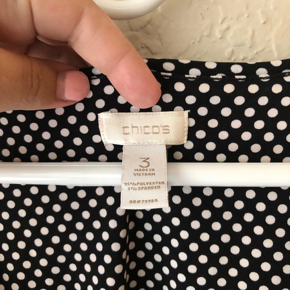 Chico’s cap sleeve black dot top. - Picture 2 of 3